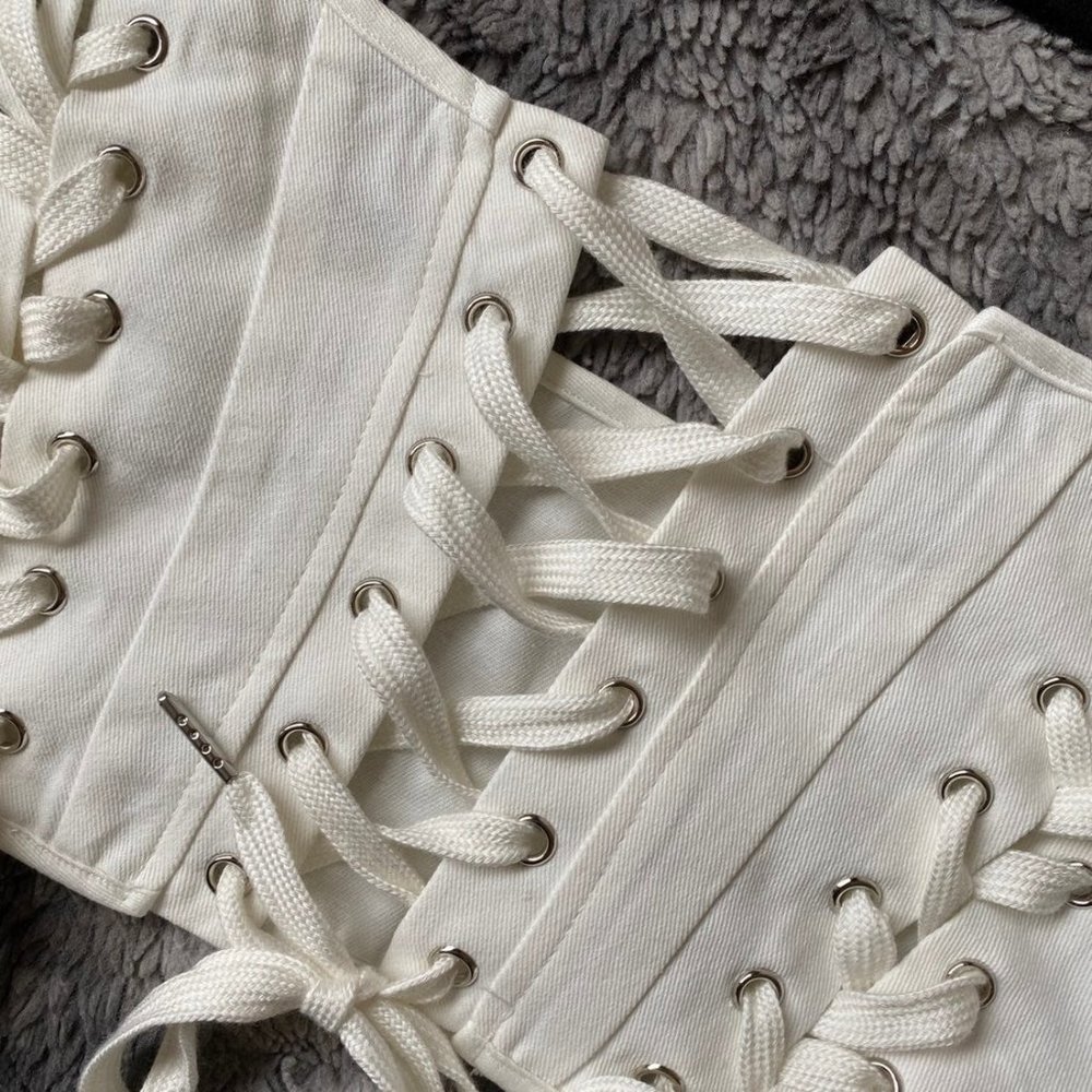 The Vixen Mini Denim Corset Top - Picture 4 of 9